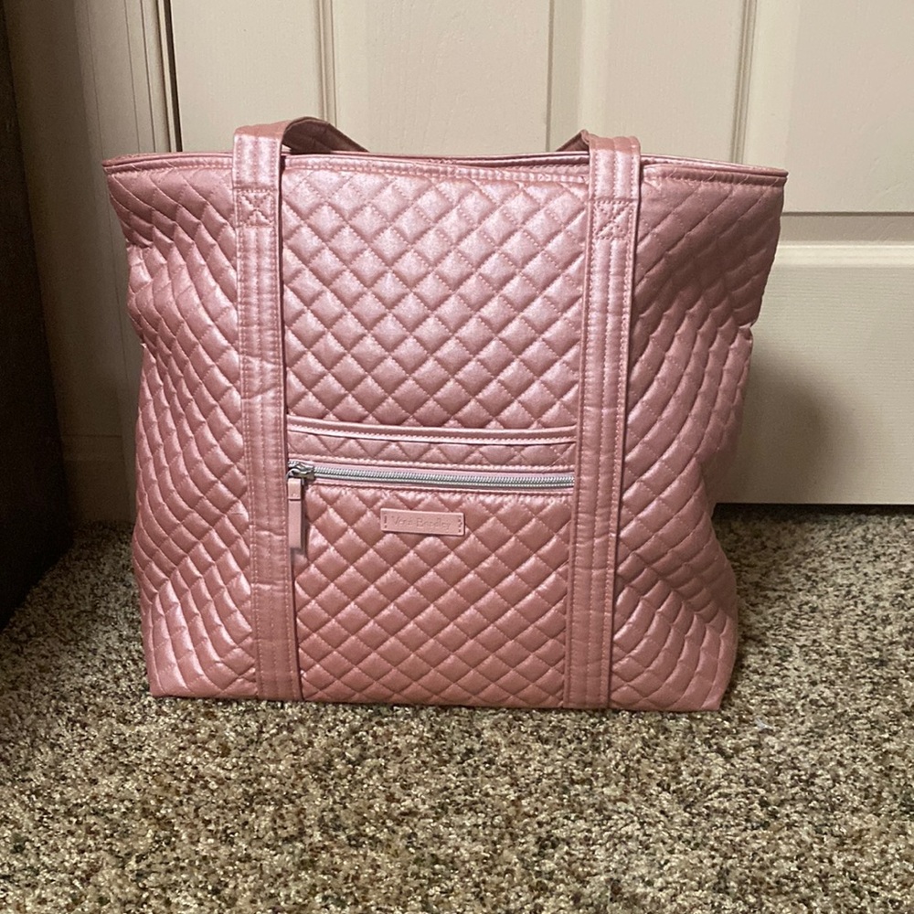 Pink quilted tote